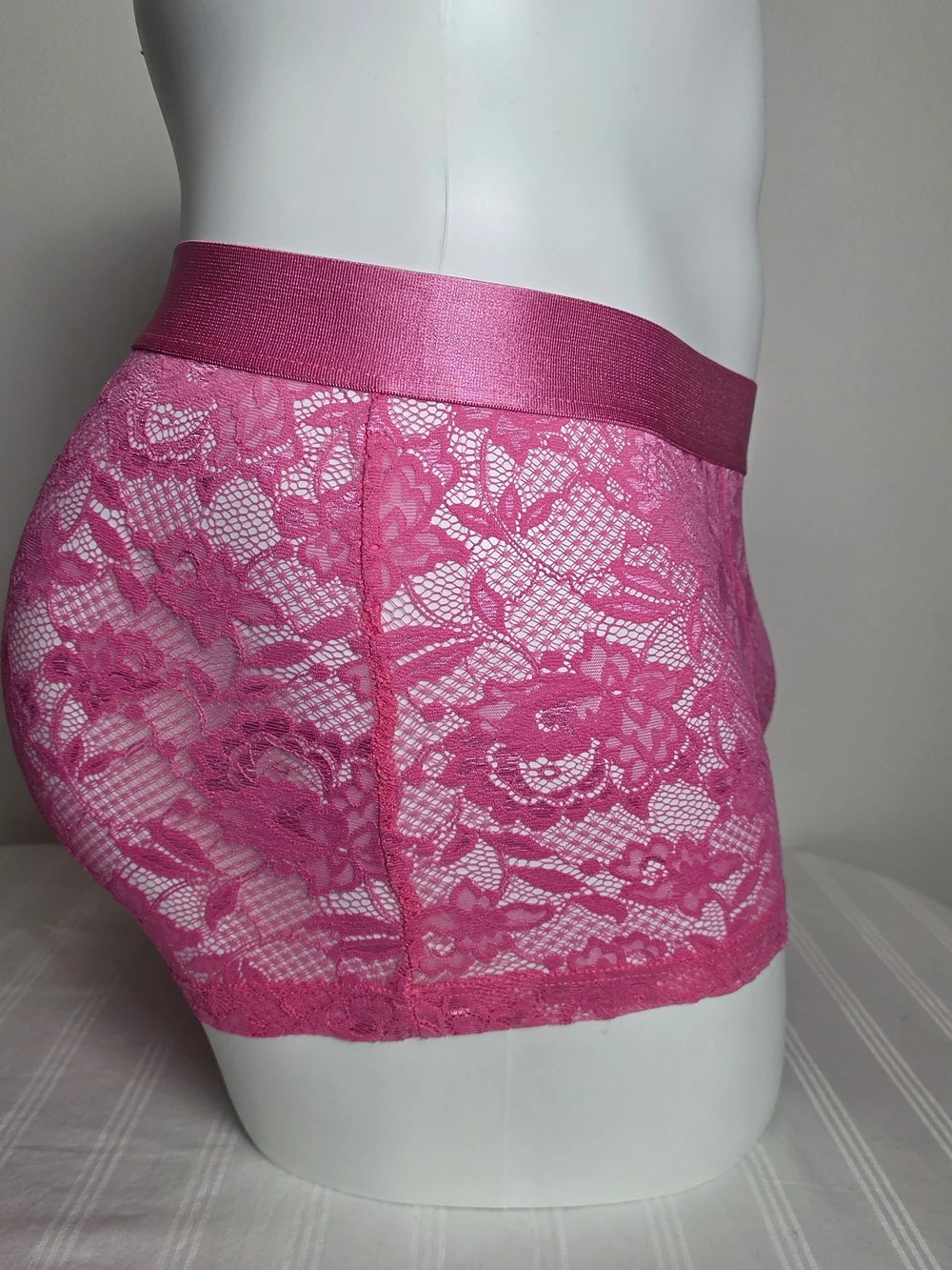 Cosabella Hot Pink Lace Boxer Briefs - Men's Stretch Lace